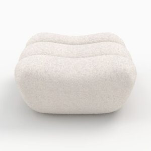 wohnli-moebel-suche-M25161179-1 Pouf Fußstütze aus weißem Boucle-Stoff 82x39x71cm Stoff Weiß Maison Pavane Sofas und Sessel Sessel, Poufs und Fußbänke Sitzsäcke
