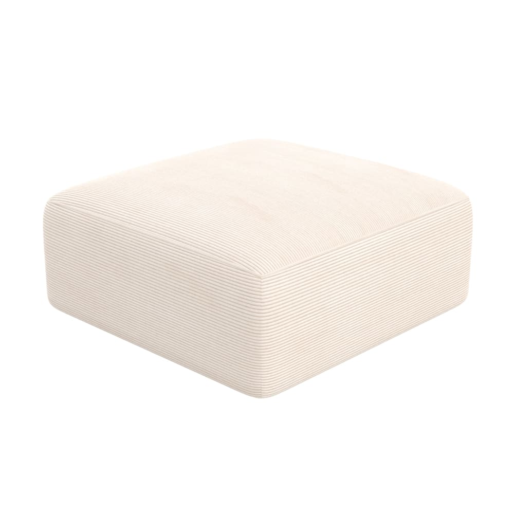 Wohnli Möbelsuche - Quadratischer Pouf für modulare Sofas aus gebrochenem Weiß Samt