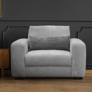 wohnli-moebel-suche-M25161190-1 Sessel in Cordstoff hellgrau 130x91x108cm Samt Grau Wozimo Sofas und Sessel Sessel, Poufs und Fußbänke Sessel