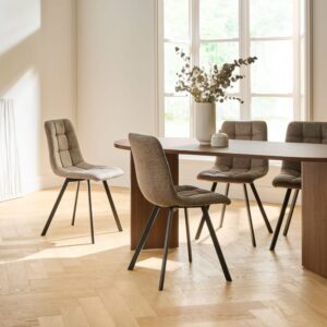 wohnli-moebel-suche-M25162184-1 4er-Set gepolsterte Stühle H86 cm - Braun 40x87x46cm Spanplatte Braun Calicosy Möbel Esszimmermöbel Stühle