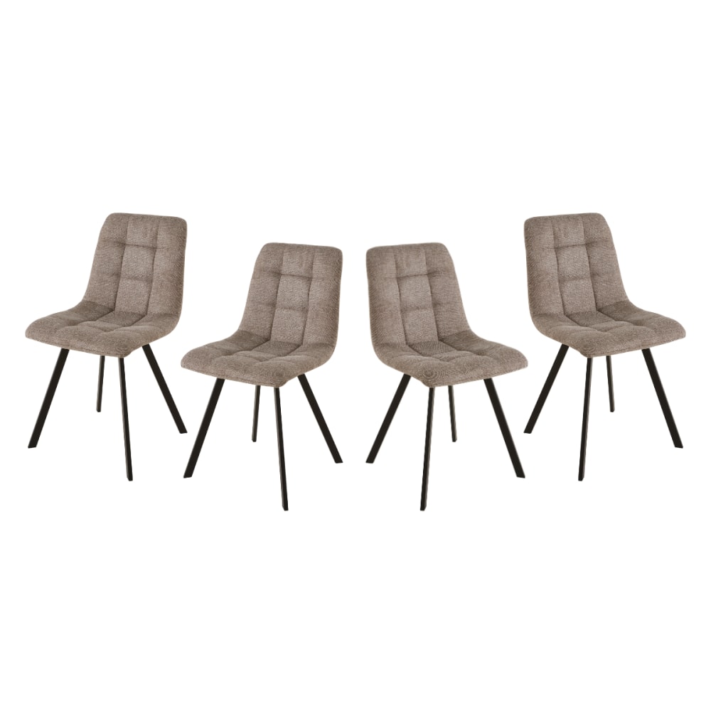 wohnli-moebel-suche-M25162184 Wohnli Möbelsuche - 4er-Set gepolsterte Stühle H86 cm - Braun