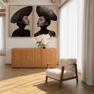 wohnli-moebel-suche-M25163108-1 42x75x170cm Holz Braun Kare Design Möbel Esszimmermöbel Sideboards, Highboards & niedrige Anrichten