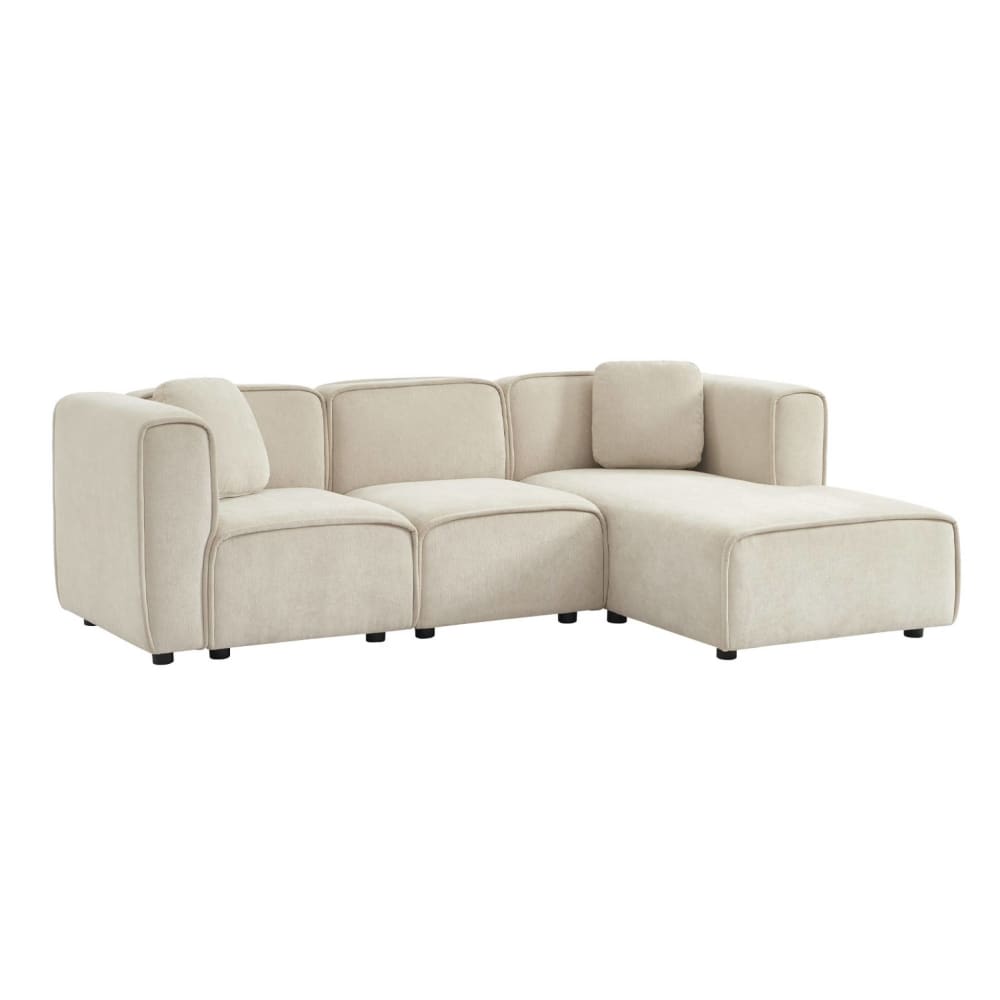 wohnli-moebel-suche-M25163596 Wohnli Möbelsuche - 3-Sitzer Ecksofa Recamiere rechts Stoffbezug in beige