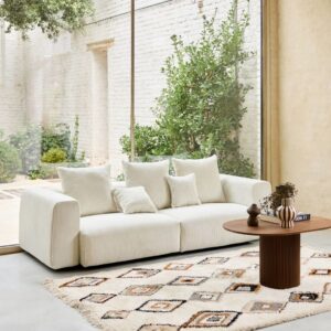 wohnli-moebel-suche-M25163600-1 3-Sitzer-Sofa mit abziehbarem Breitcordbezug creme 230x82x97cm Holz Braun sweeek Sofas und Sessel Sofas Ecksofas