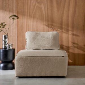 wohnli-moebel-suche-M25163603-1 Modularer Sessel Einsitzer Bouclé-Bezug beige 90x74x90cm Holz Beige sweeek Sofas und Sessel Sessel, Poufs und Fußbänke Sessel