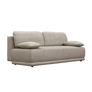 Wohnli Möbelsuche - 3-Sitzer Schlafsofa mit Stauraum und Cordbezug in taupe