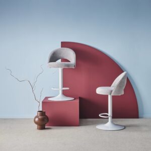 2er-Set höhenverstellbare Barhocker weiß/hellgrau 49x110x49cm Spanplatte Grau sweeek Möbel Wohnzimmermöbel Hocker