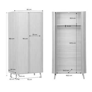 wohnli-moebel-suche-M25163649 Wohnli Möbelsuche - Kleiderschrank 2 Türen Holzoptik geriffelt nussbaumfarben