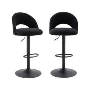 wohnli-moebel-suche-M25163664 Wohnli Möbelsuche - 2 Barhocker schwarzes Gestell + schwarzer Bezug