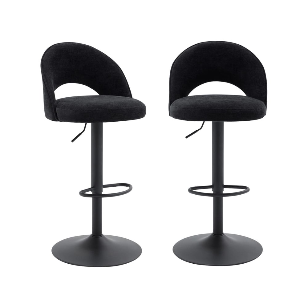 wohnli-moebel-suche-M25163664 Wohnli Möbelsuche - 2 Barhocker schwarzes Gestell + schwarzer Bezug