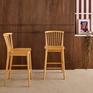 wohnli-moebel-suche-M25163679-1 2er-Set Barhocker aus Heveaholz und Sperrholz naturfarben 48x98x58cm Holz Beige sweeek Möbel Esszimmermöbel Barhocker