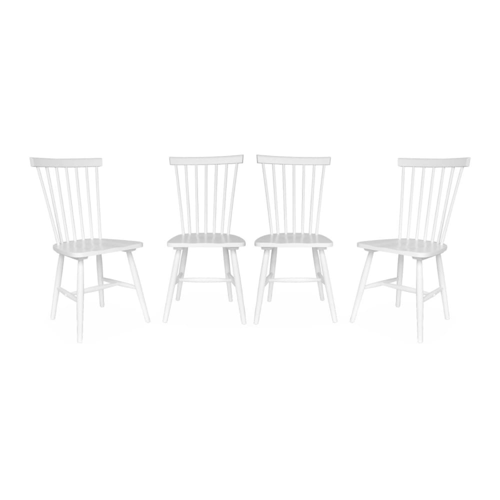 wohnli-moebel-suche-M25163683 Wohnli Möbelsuche - 4er-Set Stühle weiß mit Streben aus Hevea-Holz