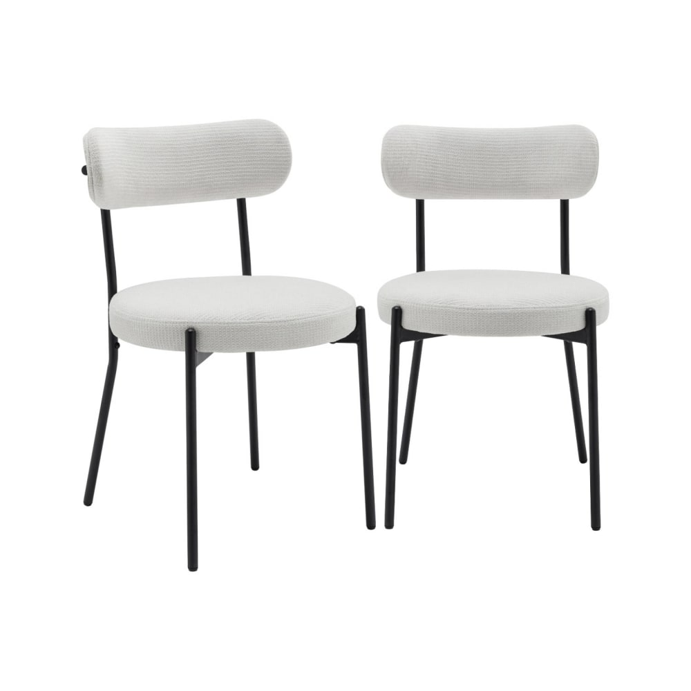 wohnli-moebel-suche-M25163692 Wohnli Möbelsuche - 2er-Set Metallstühle mit weißem Chenille-Bezug