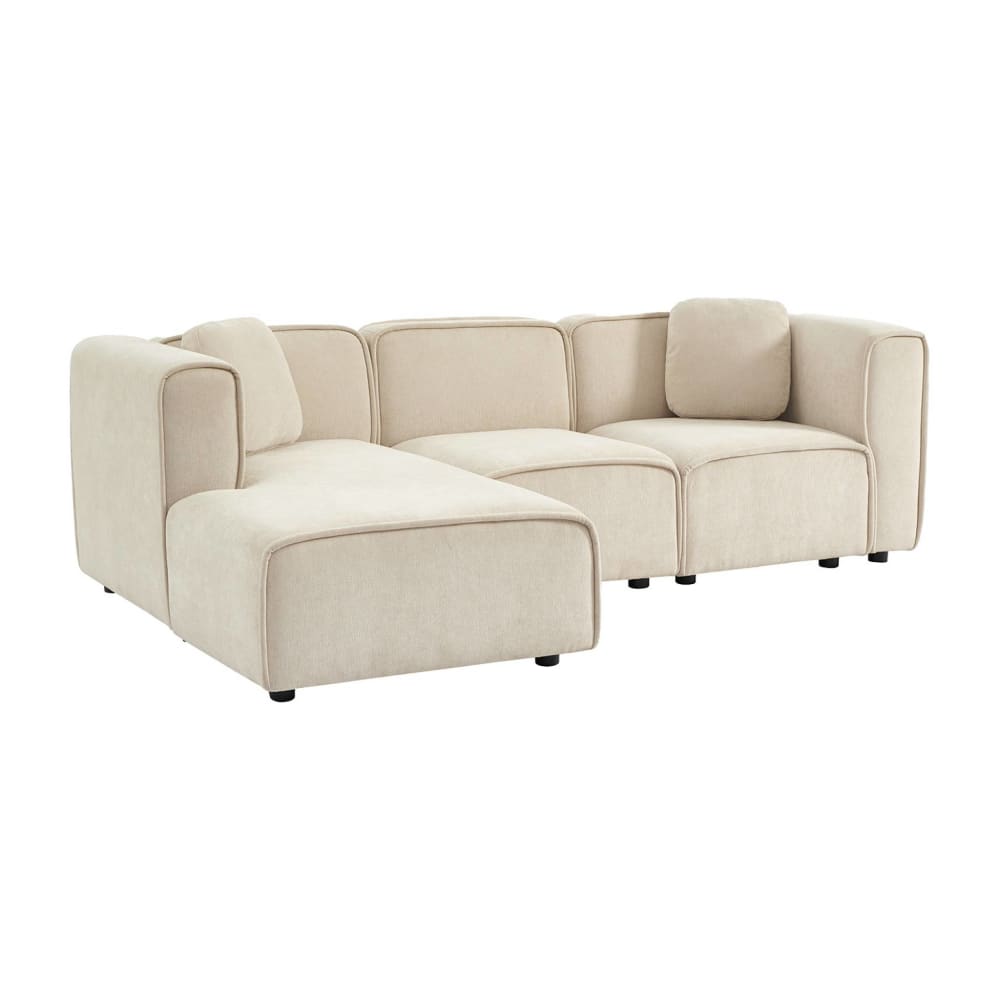 wohnli-moebel-suche-M25164049 Wohnli Möbelsuche - 3-Sitzer Ecksofa Recamiere links Stoffbezug in beige