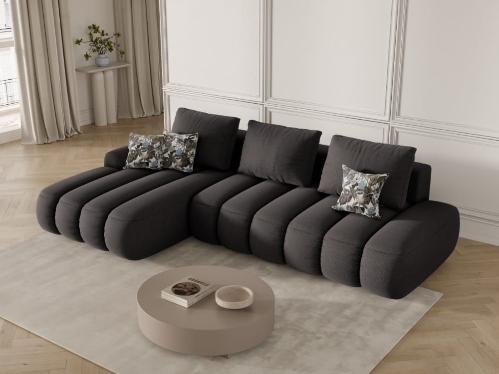 275x84x142cm Stoff Grau CXL by Christian Lacroix Sofas und Sessel Sofas Ecksofas