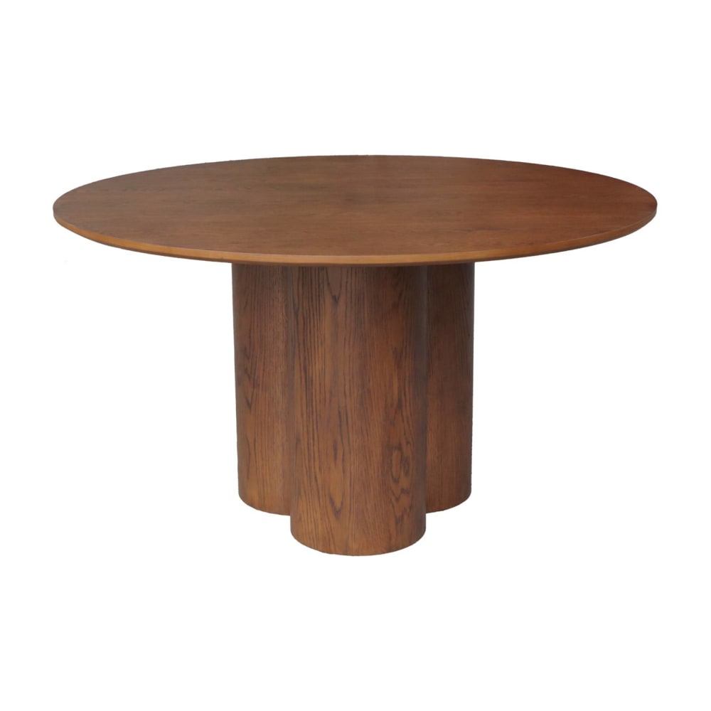 wohnli-moebel-suche-M25164620 Wohnli Möbelsuche - Runder Esstisch Hevea-Holz und Eichenfurnier nussbaumfarben Ø130 cm