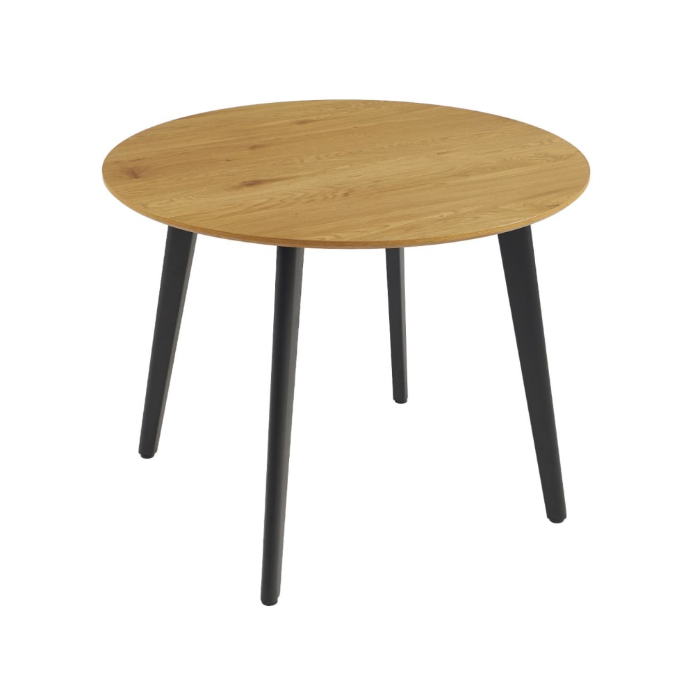 wohnli-moebel-suche-M25164627 Wohnli Möbelsuche - Runder Esstisch im Eichenlook mit Metallbeinen für 4 Personen