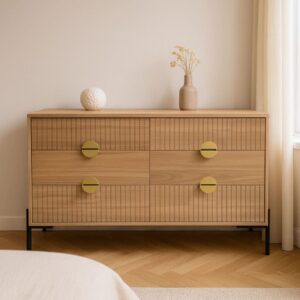 124x40x75cm Spanplatte Braun Concept Usine Möbel Schlafzimmermöbel Kommoden