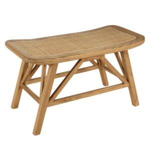 Wohnli Möbelsuche - Bank aus Mindi-Holz und Naturrattan