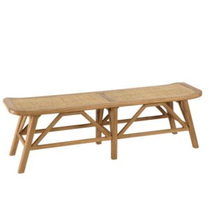 Wohnli Möbelsuche - Bank aus Mindi-Holz und Naturrattan