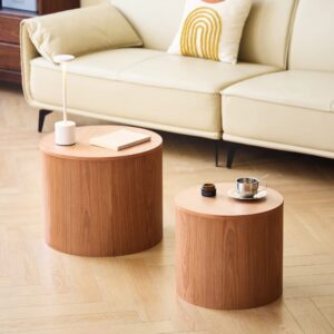 Couchtisch (2er Set) mit Stauraum aus Holz Braun 50x39x50cm Holz Braun Nordlys Möbel Wohnzimmermöbel Couchtische