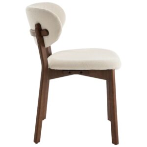 wohnli-moebel-suche-M25189288-1 Set aus 2 Stühlen aus dunklem Holz und beigem Schlingenstoff 60x82x51cm Stoff Beige Happy Garden Möbel Esszimmermöbel Stühle