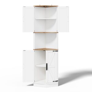 wohnli-moebel-suche-M25191983 Wohnli Möbelsuche - Eckschrank Hochschrank mit Fächern und Tür weiß