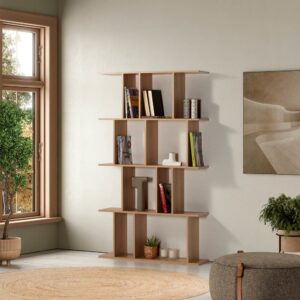 98x168x25cm Spanplatte Braun HOMN Möbel Wohnzimmermöbel Regale