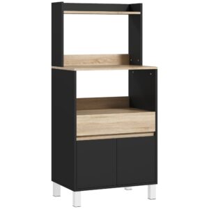 wohnli-moebel-suche-M25193037 Wohnli Möbelsuche - Mikrowellenschrank mit Schublade Eiche & Schwarz