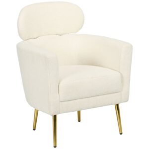 wohnli-moebel-suche-M25193091 Wohnli Möbelsuche - Fauteuil de salon têtière amovible tissu peluche teddy crème