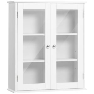 Wohnli Möbelsuche - Weißes MDF-Wandbadezimmerschrank mit 2 Glas-Türen
