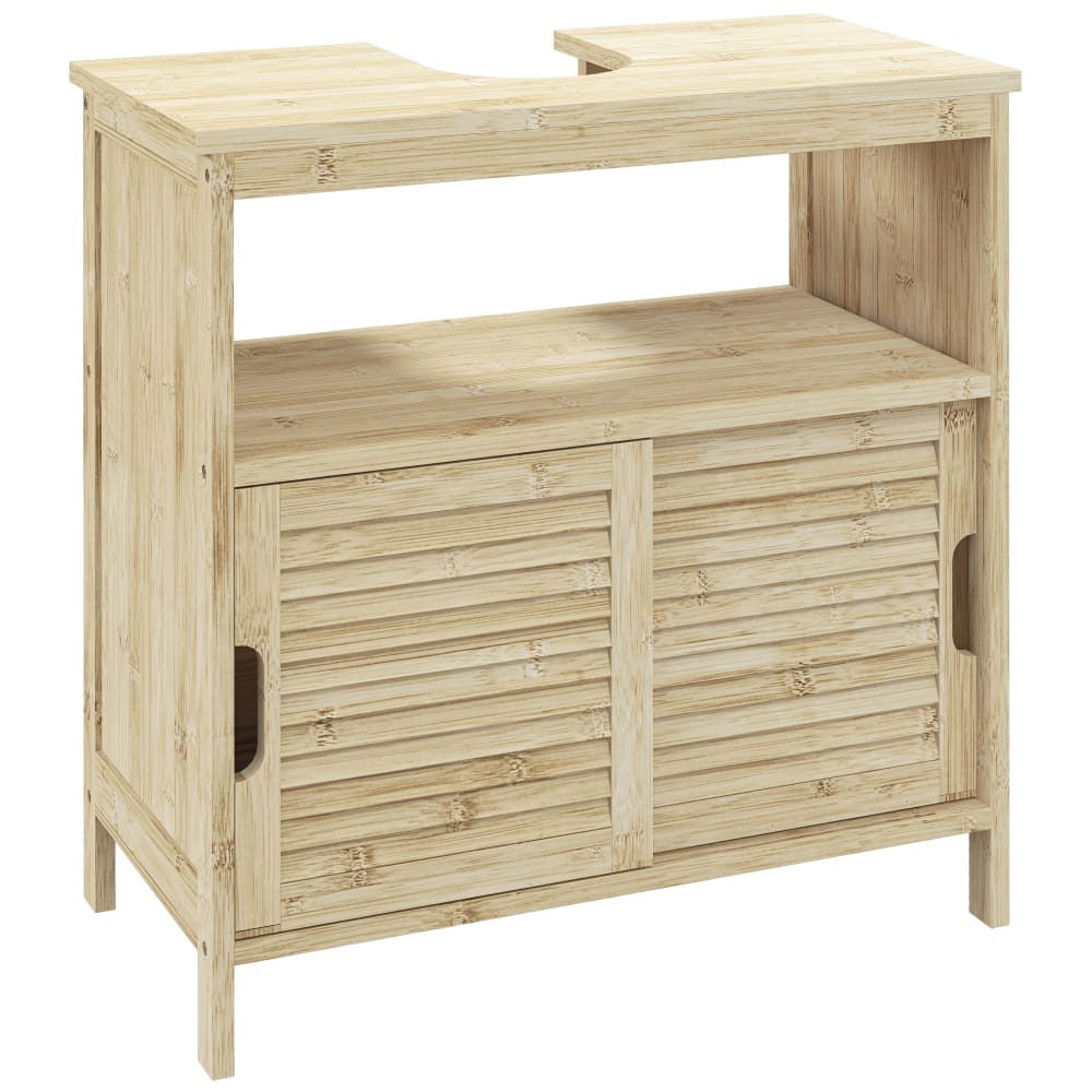 wohnli-moebel-suche-M25193198 Wohnli Möbelsuche - Meuble sous lavabo 2 portes coulissantes en bambou bois naturel