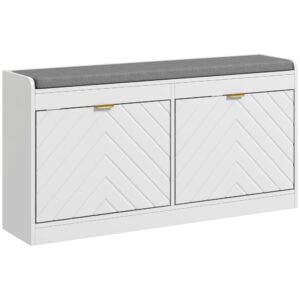 wohnli-moebel-suche-M25193224 Wohnli Möbelsuche - Weißer Schuhbank-Kommode mit Polster & Klappfach