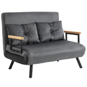 wohnli-moebel-suche-M25193377 Wohnli Möbelsuche - Canapé convertible 2 places tissu effet velours gris