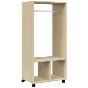 wohnli-moebel-suche-M25193425 Wohnli Möbelsuche - Naturholz-Kleiderschrank mit Rollen & Regal