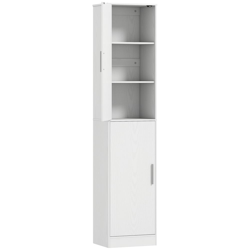 wohnli-moebel-suche-M25193588 Wohnli Möbelsuche - Weißer 2-Tür-Säulenschrank & 4 Höhenverstellbare Regale