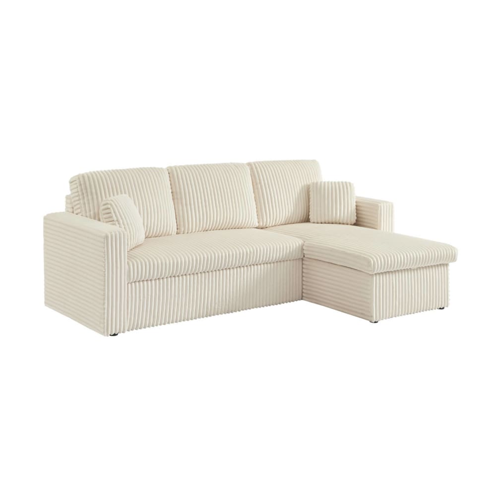 wohnli-moebel-suche-M25193997 Wohnli Möbelsuche - 3-Sitzer Ecksofa mit Schlaffunktion und cremeweißem Bezug