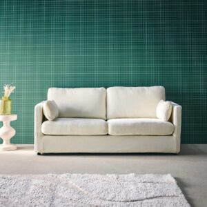 wohnli-moebel-suche-M25194011-1 2-Sitzer-Sofa mit abnehmbaren Stoffbezügen in weiß 198x85x88cm Holz Weiß sweeek Sofas und Sessel Sofas Ecksofas
