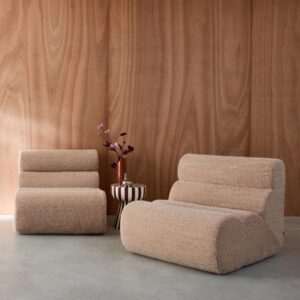 2er-Set Sessel mit Bezug im Alpaka-Look beige 81x75x99cm Stoff Beige sweeek Sofas und Sessel Sofas 2-Sitzer-Sofas & 3-Sitzer-Sofas