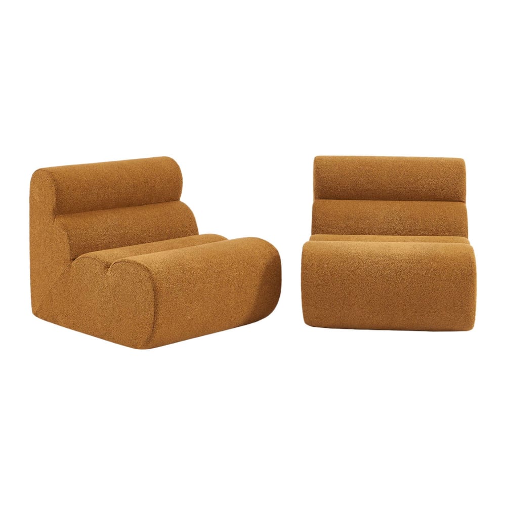 wohnli-moebel-suche-M25194061 Wohnli Möbelsuche - 2er-Set Lounge-Sessel mit Bouclé-Bezug in senfgelb