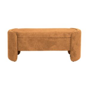 wohnli-moebel-suche-M25194071-1 Bank mit Stauraum und Stoffbezug terrakotta 110x45x42cm Spanplatte Braun sweeek Möbel Esszimmermöbel Sitzbank und Holzbank