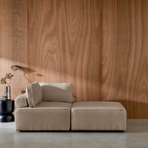 2 modulare Sessel Einsitzer Bouclé-Bezug beige 90x74x90cm Stoff Beige sweeek Sofas und Sessel Sessel, Poufs und Fußbänke Sessel