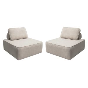 wohnli-moebel-suche-M25194081 Wohnli Möbelsuche - 2 modulare Sessel Einsitzer Bouclé-Bezug beige