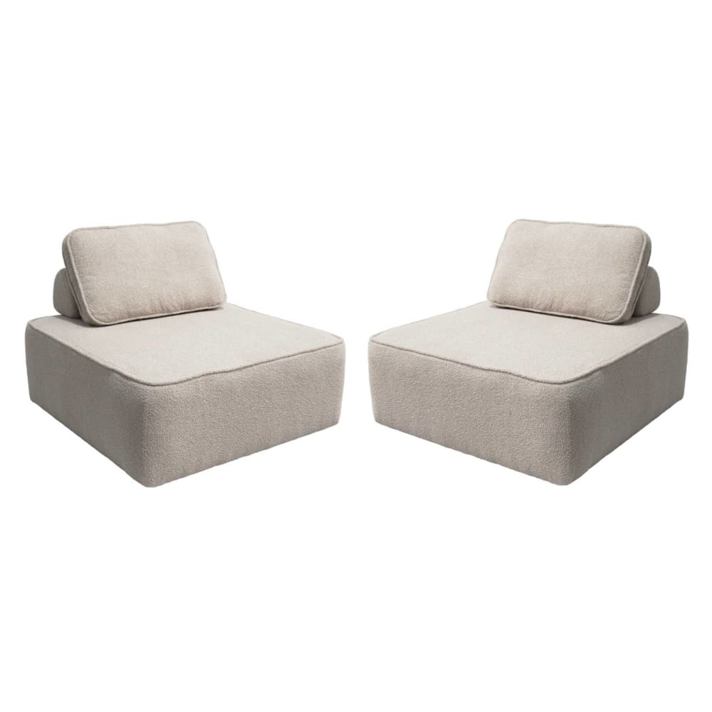 wohnli-moebel-suche-M25194081 Wohnli Möbelsuche - 2 modulare Sessel Einsitzer Bouclé-Bezug beige
