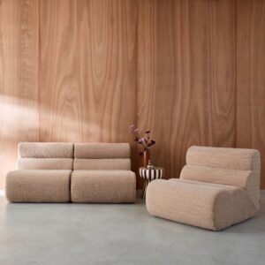 wohnli-moebel-suche-M25194095-1 3er-Set modulare Lounge-Sessel mit Bezug im Alpaka-Look beige 81x75x99cm Stoff Beige sweeek Sofas und Sessel Sofas 2-Sitzer-Sofas & 3-Sitzer-Sofas