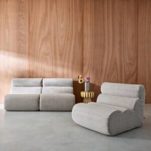 wohnli-moebel-suche-M25194097-1 3er-Set Lounge-Sessel mit Bouclé-Bezug in beige 81x75x99cm Stoff Beige sweeek Sofas und Sessel Sofas 2-Sitzer-Sofas & 3-Sitzer-Sofas