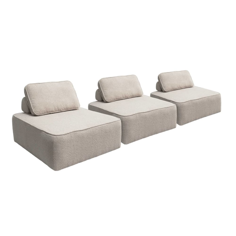wohnli-moebel-suche-M25194104 Wohnli Möbelsuche - 3er-Set modulare Sessel Bouclé-Bezug beige