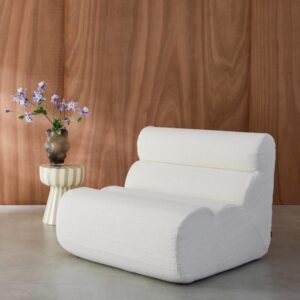 wohnli-moebel-suche-M25194108-1 Modularer Lounge-Sessel mit Bouclé-Bezug weiß 81x75x99cm Stoff Weiß sweeek Sofas und Sessel Sessel, Poufs und Fußbänke Sessel