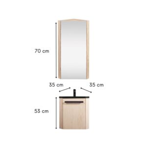 wohnli-moebel-suche-M25194635-1 Eckwaschtisch-Set mit Armatur und Unterschrank 35x53x35cm Spanplatte Braun Mob In Möbel Badezimmermöbel Waschtische
