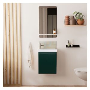 wohnli-moebel-suche-M25194638-1 Waschbeckenunterschrank + Spiegel + Wasserhahn 21x48x41cm Spanplatte Braun Mob In Möbel Badezimmermöbel Waschtische